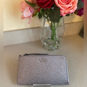 Kate Spade Lucy Glitter Medium L-zip Wristlet